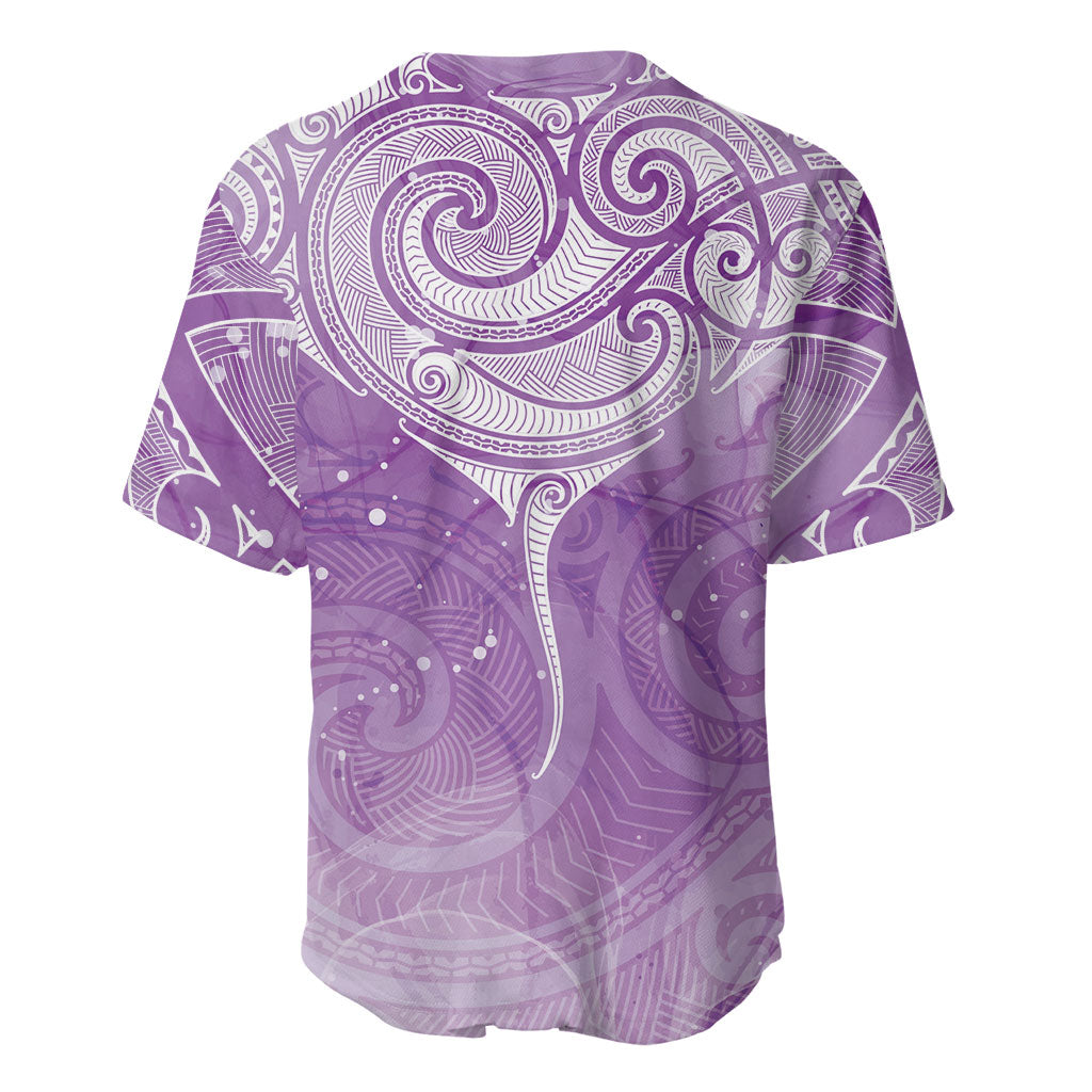 Epilepsy Month Maori Aotearoa Baseball Jersey Manta Ray - Purple Glaze