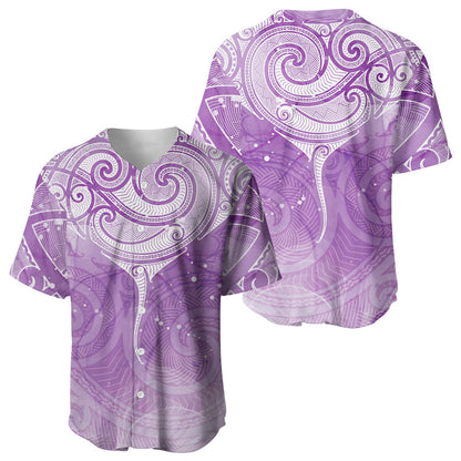 Epilepsy Month Maori Aotearoa Baseball Jersey Manta Ray - Purple Glaze