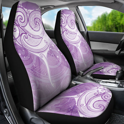 Epilepsy Month Maori Aotearoa Car Seat Cover Manta Ray - Purple Glaze