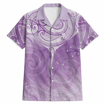 Epilepsy Month Maori Aotearoa Hawaiian Shirt Manta Ray - Purple Glaze