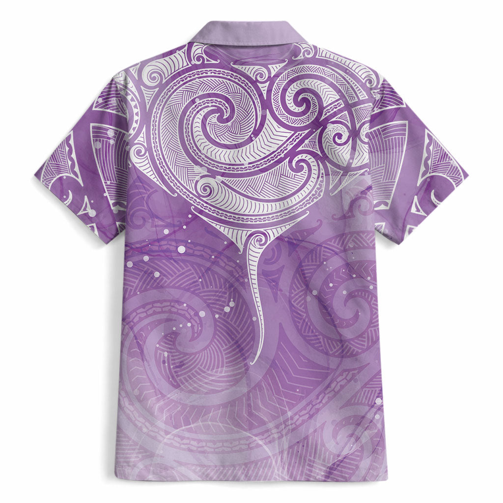 Epilepsy Month Maori Aotearoa Hawaiian Shirt Manta Ray - Purple Glaze