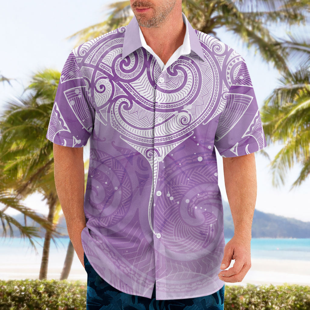 Epilepsy Month Maori Aotearoa Hawaiian Shirt Manta Ray - Purple Glaze