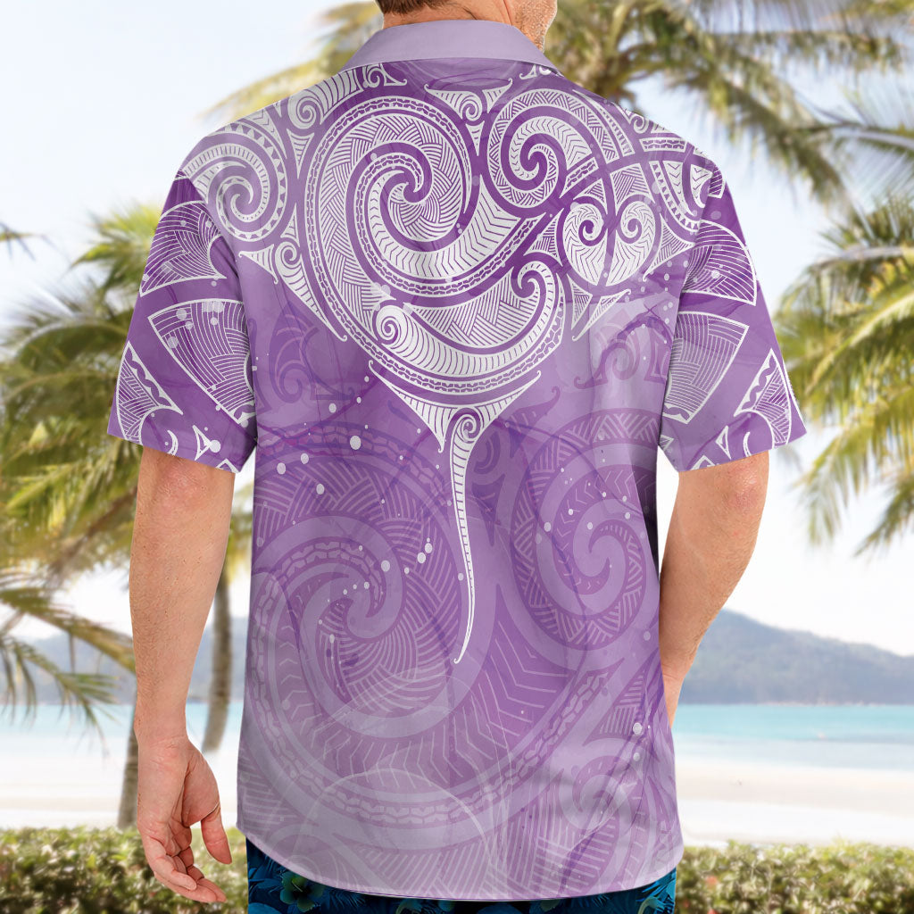 Epilepsy Month Maori Aotearoa Hawaiian Shirt Manta Ray - Purple Glaze