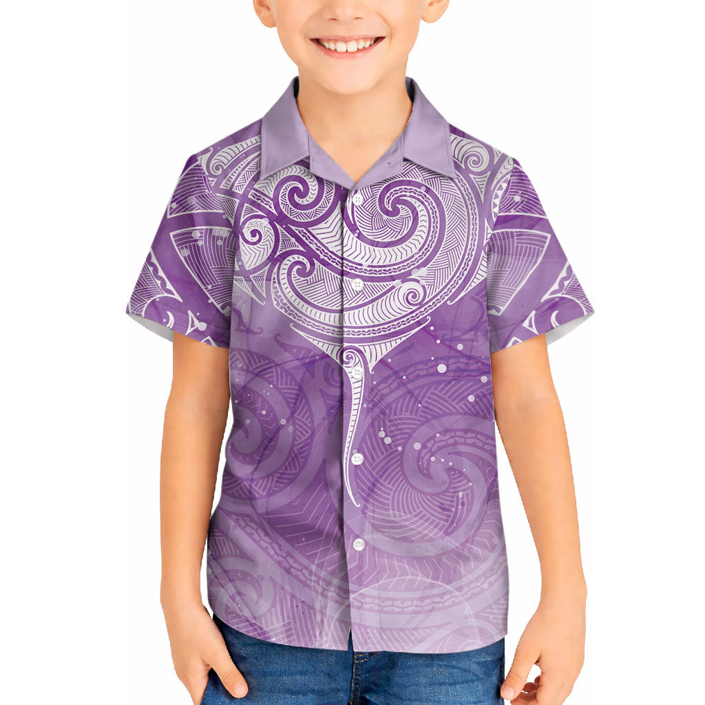 Epilepsy Month Maori Aotearoa Hawaiian Shirt Manta Ray - Purple Glaze
