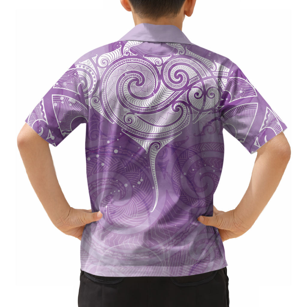 Epilepsy Month Maori Aotearoa Hawaiian Shirt Manta Ray - Purple Glaze