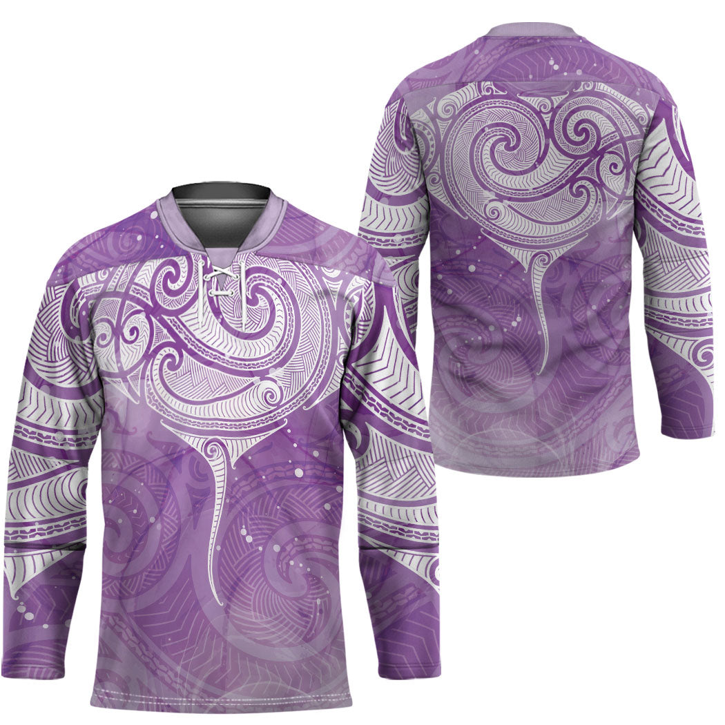 Epilepsy Month Maori Aotearoa Hockey Jersey Manta Ray - Purple Glaze
