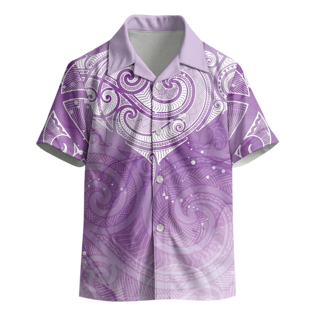 Epilepsy Month Maori Aotearoa Kid Hawaiian Shirt Manta Ray - Purple Glaze