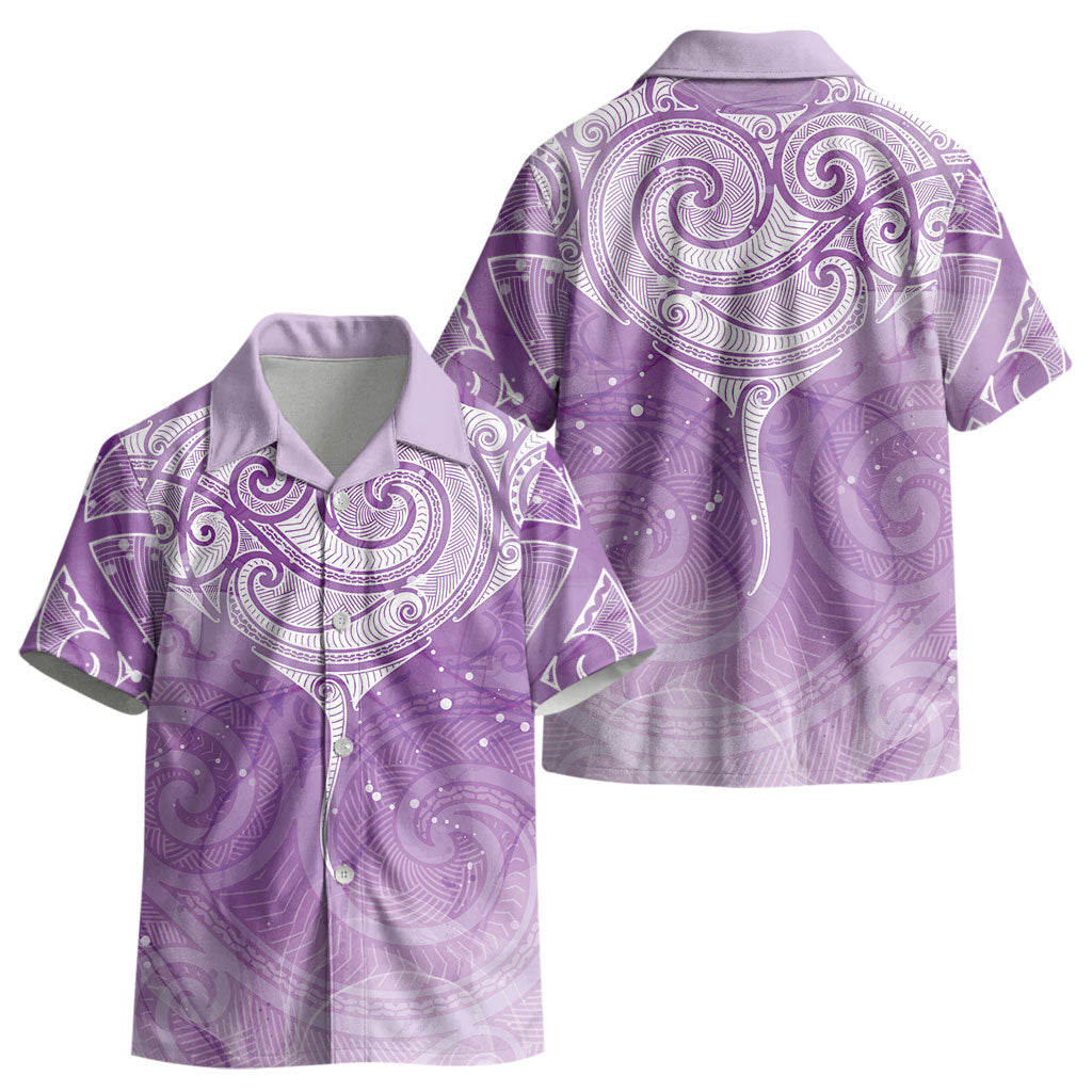 Epilepsy Month Maori Aotearoa Kid Hawaiian Shirt Manta Ray - Purple Glaze