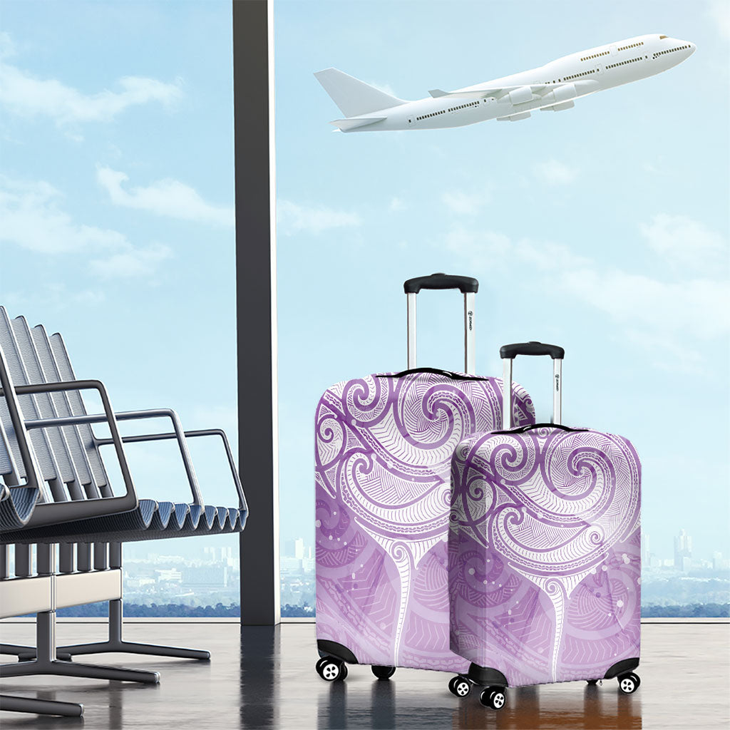 Epilepsy Month Maori Aotearoa Luggage Cover Manta Ray - Purple Glaze