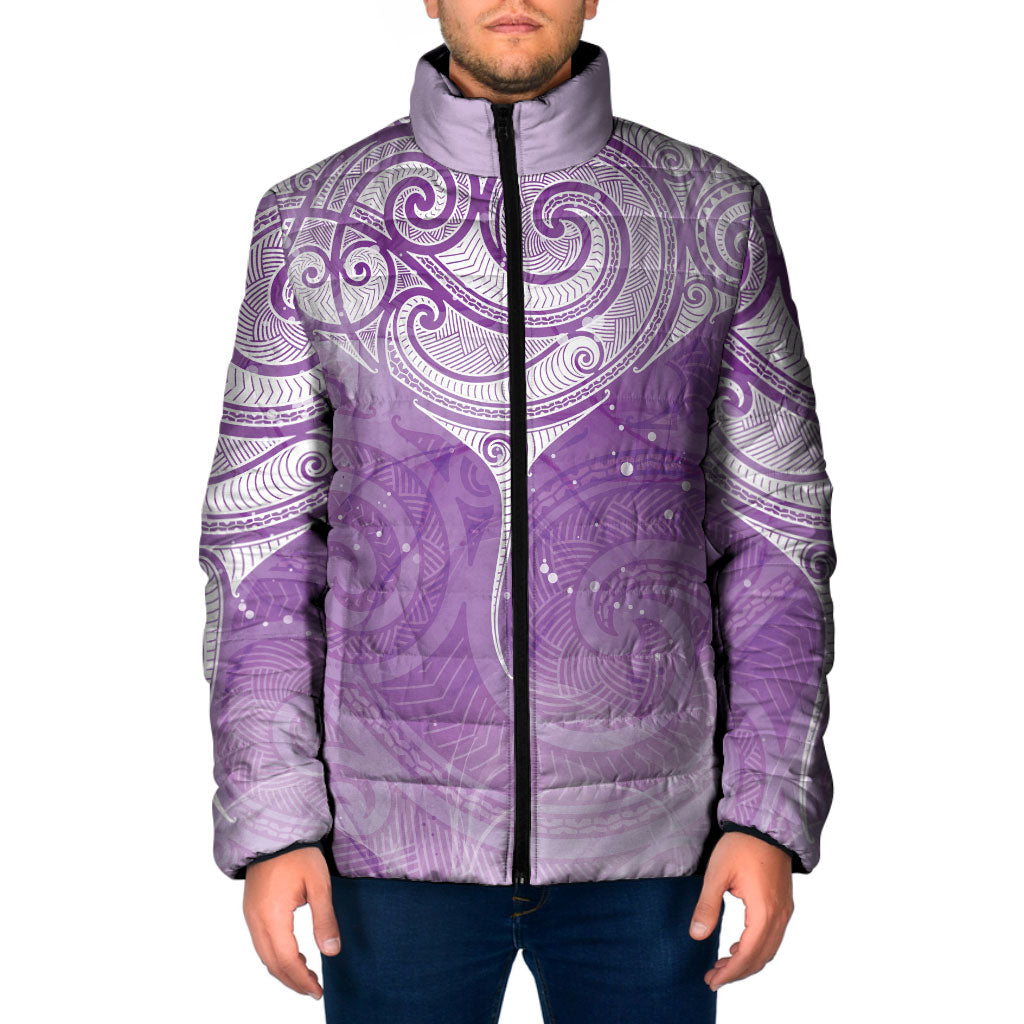 Epilepsy Month Maori Aotearoa Padded Jacket Manta Ray - Purple Glaze