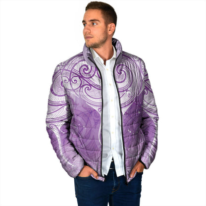 Epilepsy Month Maori Aotearoa Padded Jacket Manta Ray - Purple Glaze