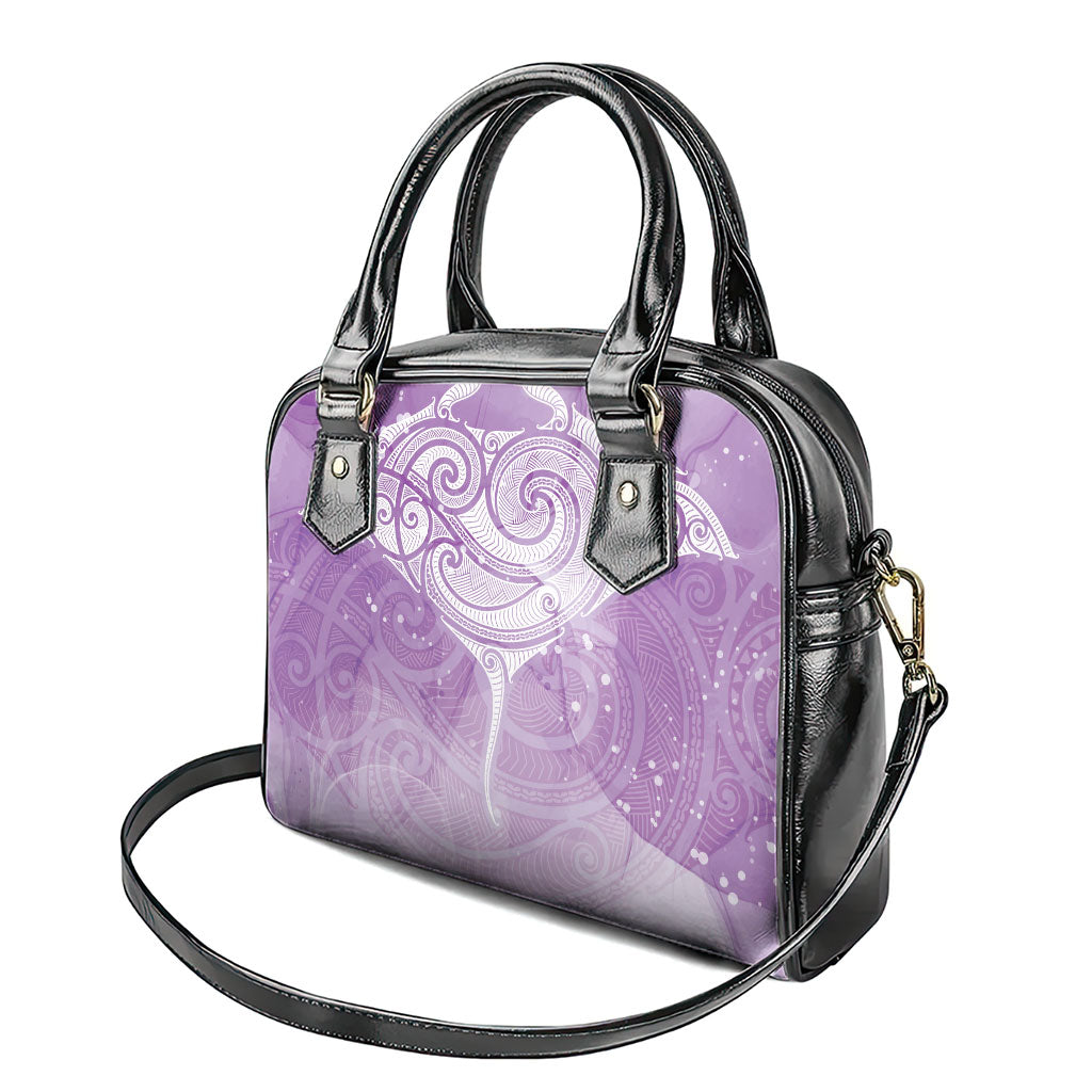 Epilepsy Month Maori Aotearoa Shoulder Handbag Manta Ray - Purple Glaze
