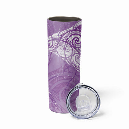 Epilepsy Month Maori Aotearoa Skinny Tumbler Manta Ray - Purple Glaze