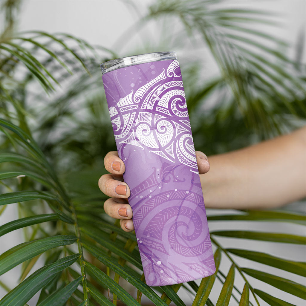 Epilepsy Month Maori Aotearoa Skinny Tumbler Manta Ray - Purple Glaze