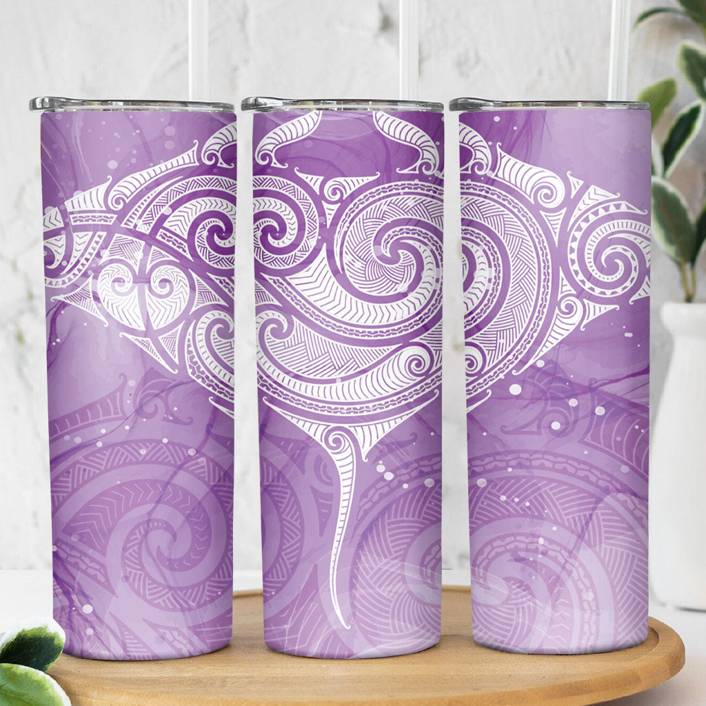 Epilepsy Month Maori Aotearoa Skinny Tumbler Manta Ray - Purple Glaze