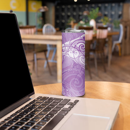 Epilepsy Month Maori Aotearoa Skinny Tumbler Manta Ray - Purple Glaze