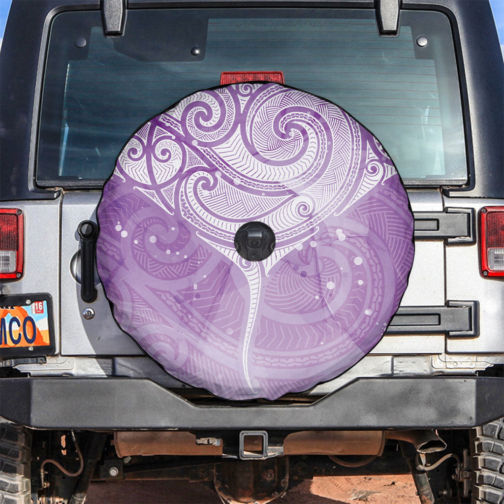 Epilepsy Month Maori Aotearoa Spare Tire Cover Manta Ray - Purple Glaze