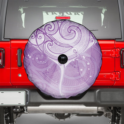 Epilepsy Month Maori Aotearoa Spare Tire Cover Manta Ray - Purple Glaze