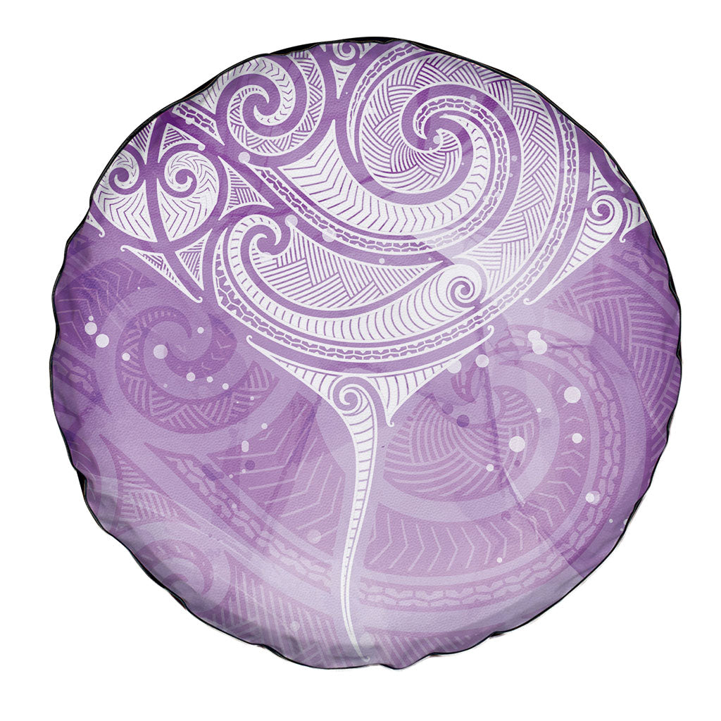 Epilepsy Month Maori Aotearoa Spare Tire Cover Manta Ray - Purple Glaze