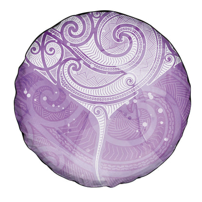 Epilepsy Month Maori Aotearoa Spare Tire Cover Manta Ray - Purple Glaze