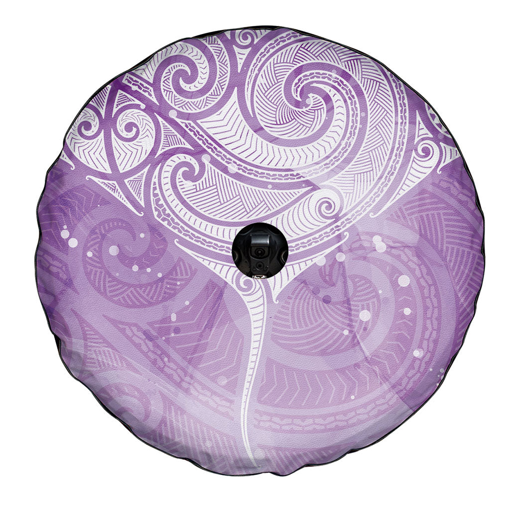 Epilepsy Month Maori Aotearoa Spare Tire Cover Manta Ray - Purple Glaze