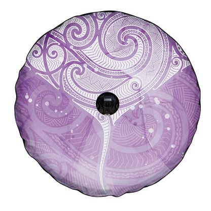 Epilepsy Month Maori Aotearoa Spare Tire Cover Manta Ray - Purple Glaze
