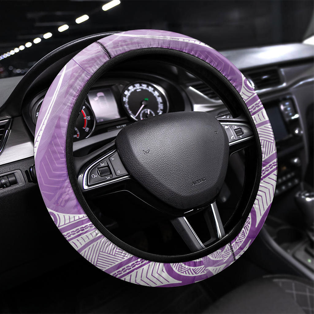Epilepsy Month Maori Aotearoa Steering Wheel Cover Manta Ray - Purple Glaze