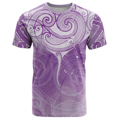 Epilepsy Month Maori Aotearoa T Shirt Manta Ray - Purple Glaze