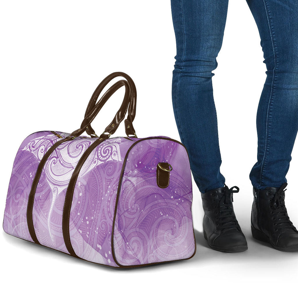 Epilepsy Month Maori Aotearoa Travel Bag Manta Ray - Purple Glaze