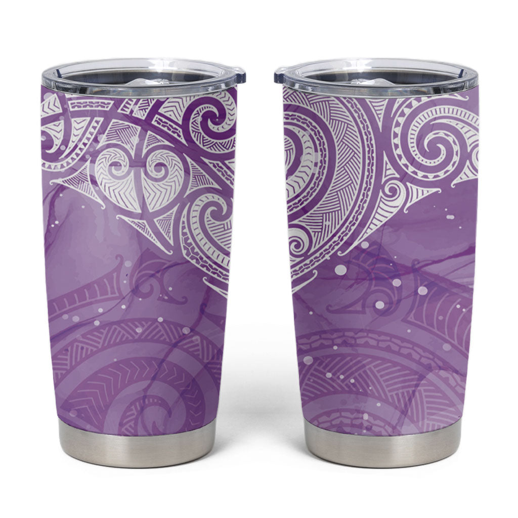 Epilepsy Month Maori Aotearoa Tumbler Cup Manta Ray - Purple Glaze