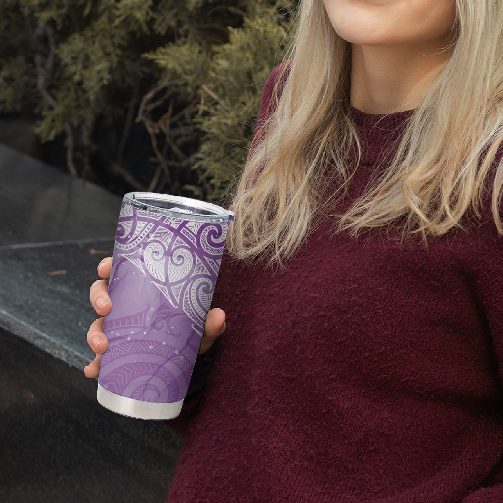 Epilepsy Month Maori Aotearoa Tumbler Cup Manta Ray - Purple Glaze