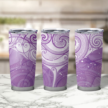 Epilepsy Month Maori Aotearoa Tumbler Cup Manta Ray - Purple Glaze