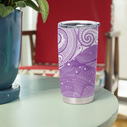 Epilepsy Month Maori Aotearoa Tumbler Cup Manta Ray - Purple Glaze