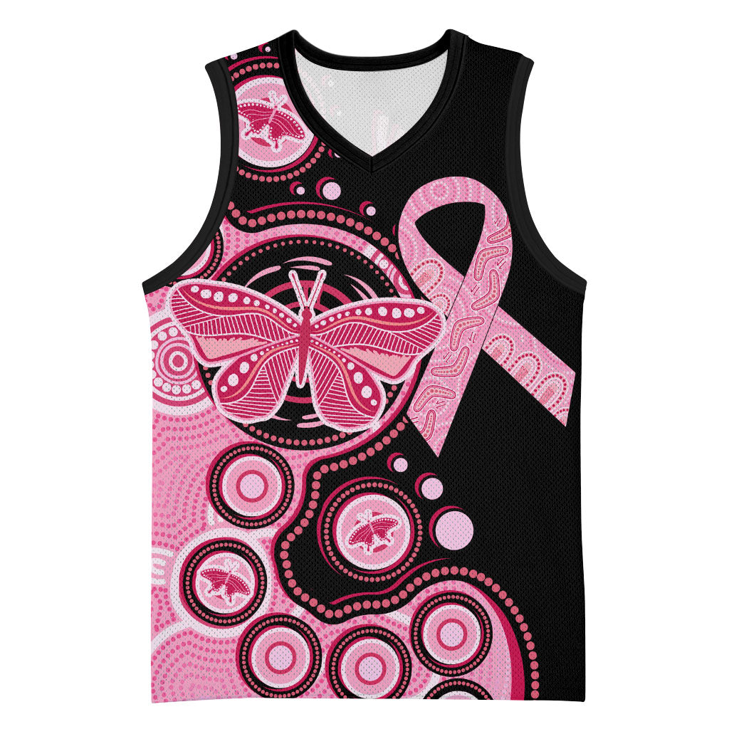 Australia Indigenous Basketball Jersey Breast Cancer Ribbon Butterfly Aboriginal Arts