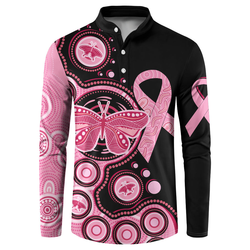 Australia Indigenous Button Sweatshirt Breast Cancer Ribbon Butterfly Aboriginal Arts