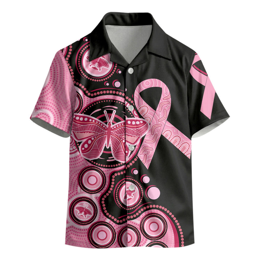 Australia Indigenous Kid Hawaiian Shirt Breast Cancer Ribbon Butterfly Aboriginal Arts