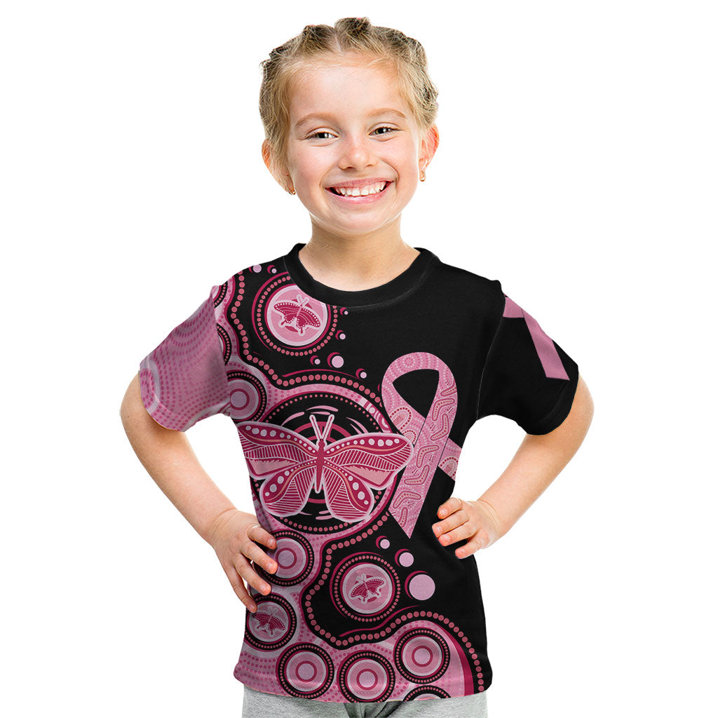 Australia Indigenous Kid T Shirt Breast Cancer Ribbon Butterfly Aboriginal Arts