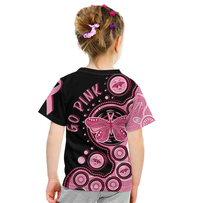 Australia Indigenous Kid T Shirt Breast Cancer Ribbon Butterfly Aboriginal Arts