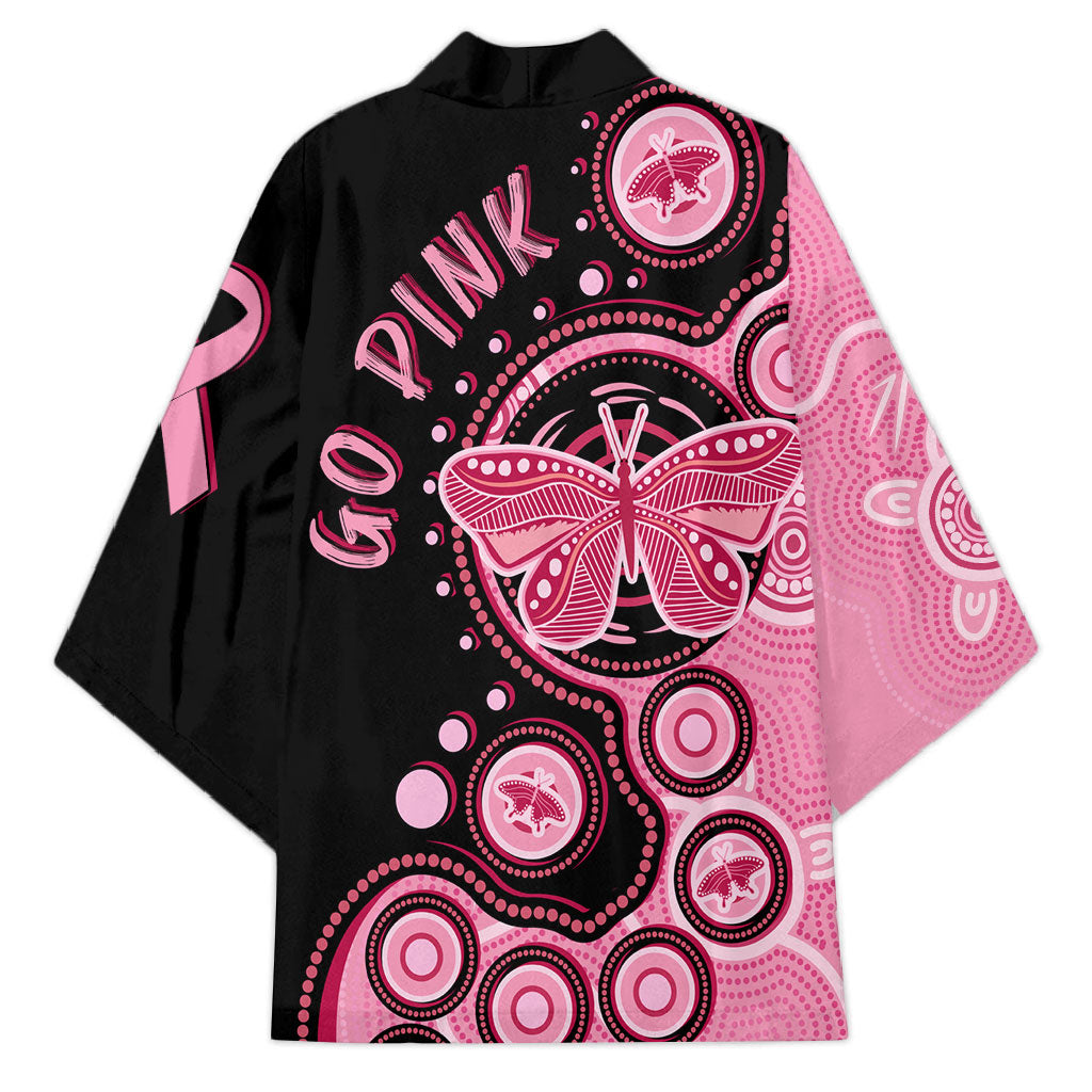 Australia Indigenous Kimono Breast Cancer Ribbon Butterfly Aboriginal Arts