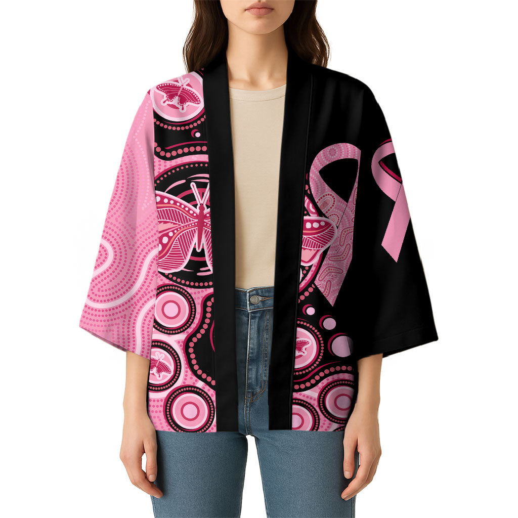 Australia Indigenous Kimono Breast Cancer Ribbon Butterfly Aboriginal Arts