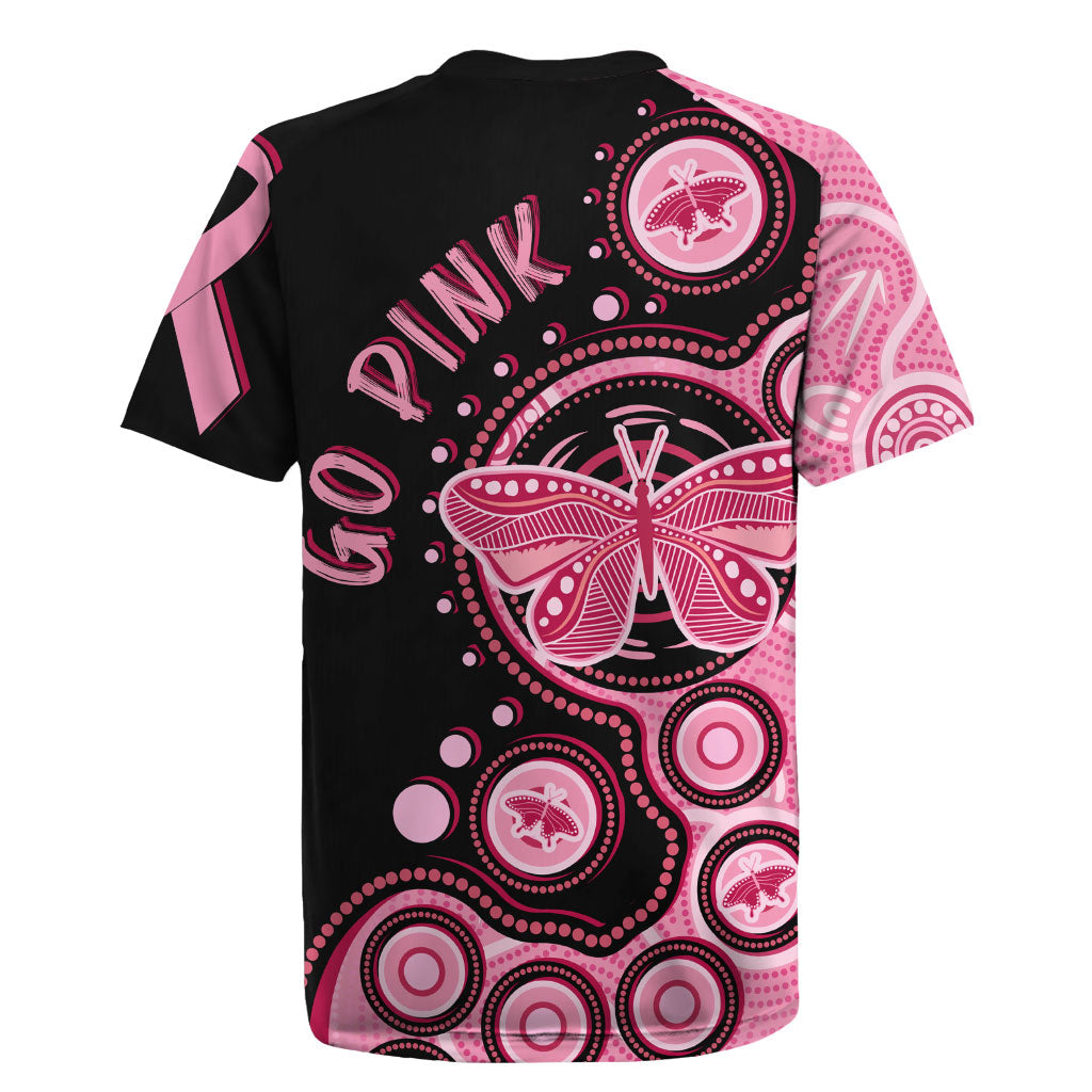 Australia Indigenous Rugby Jersey Breast Cancer Ribbon Butterfly Aboriginal Arts