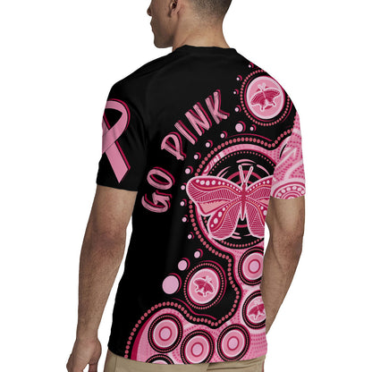 Australia Indigenous Rugby Jersey Breast Cancer Ribbon Butterfly Aboriginal Arts