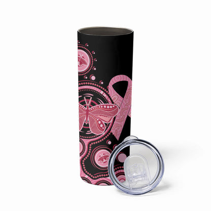 Australia Indigenous Skinny Tumbler Breast Cancer Ribbon Butterfly Aboriginal Arts