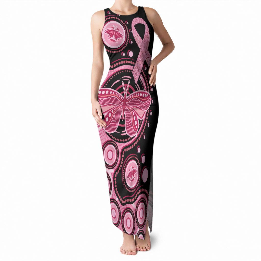 Australia Indigenous Tank Maxi Dress Breast Cancer Ribbon Butterfly Aboriginal Arts
