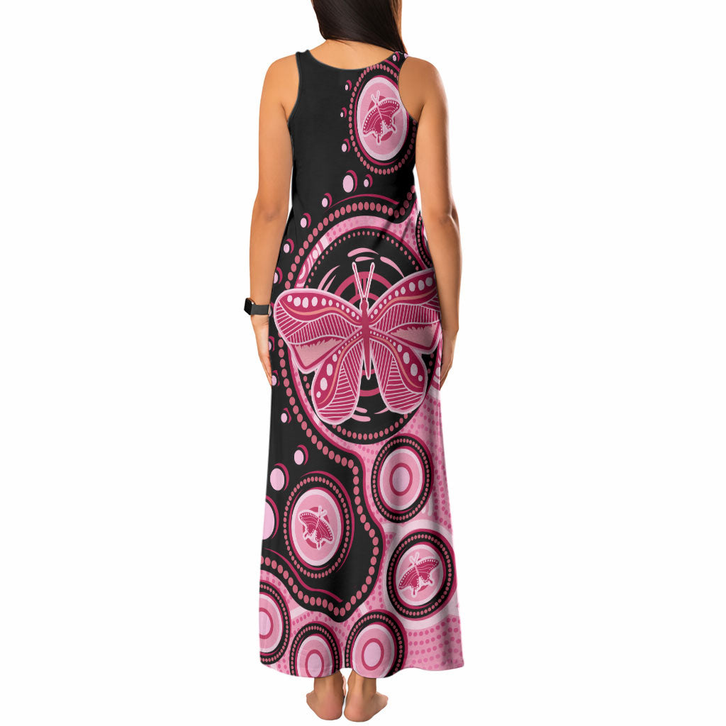 Australia Indigenous Tank Maxi Dress Breast Cancer Ribbon Butterfly Aboriginal Arts