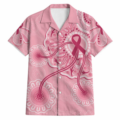 Australia Indigenous Hawaiian Shirt Breast Cancer Ribbon Aboriginal Art - Pink