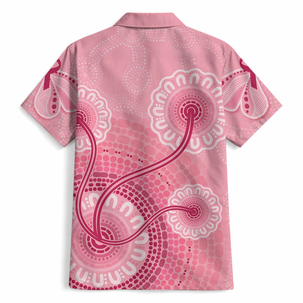 Australia Indigenous Hawaiian Shirt Breast Cancer Ribbon Aboriginal Art - Pink