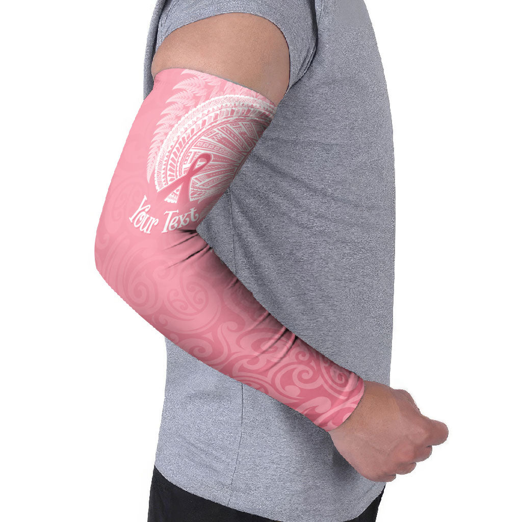 Personalised New Zealand Arm Sleeves Pink Ribbon Tattoo Mix Silver Fern