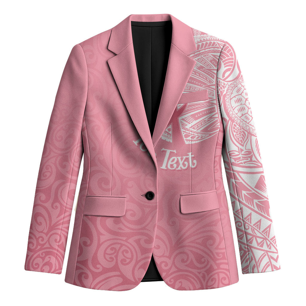 Personalised New Zealand Blazer Pink Ribbon Tattoo Mix Silver Fern