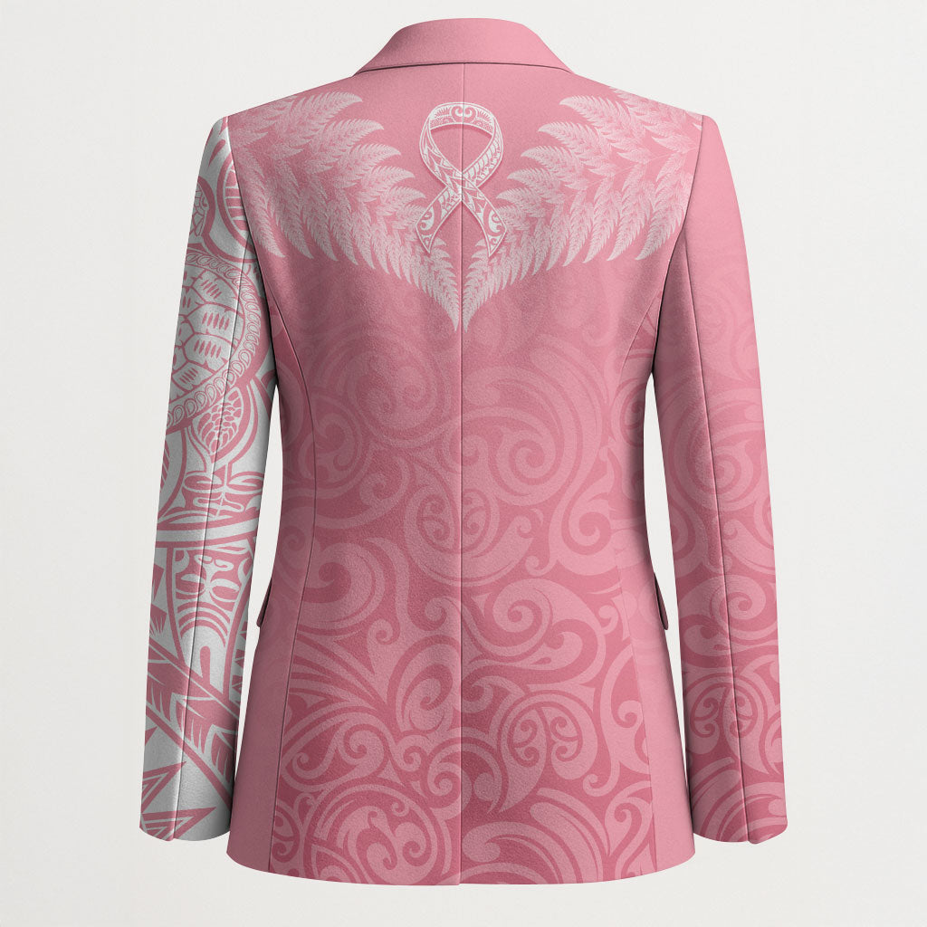 Personalised New Zealand Blazer Pink Ribbon Tattoo Mix Silver Fern